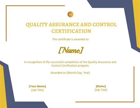 what are the certifications for quality assurance